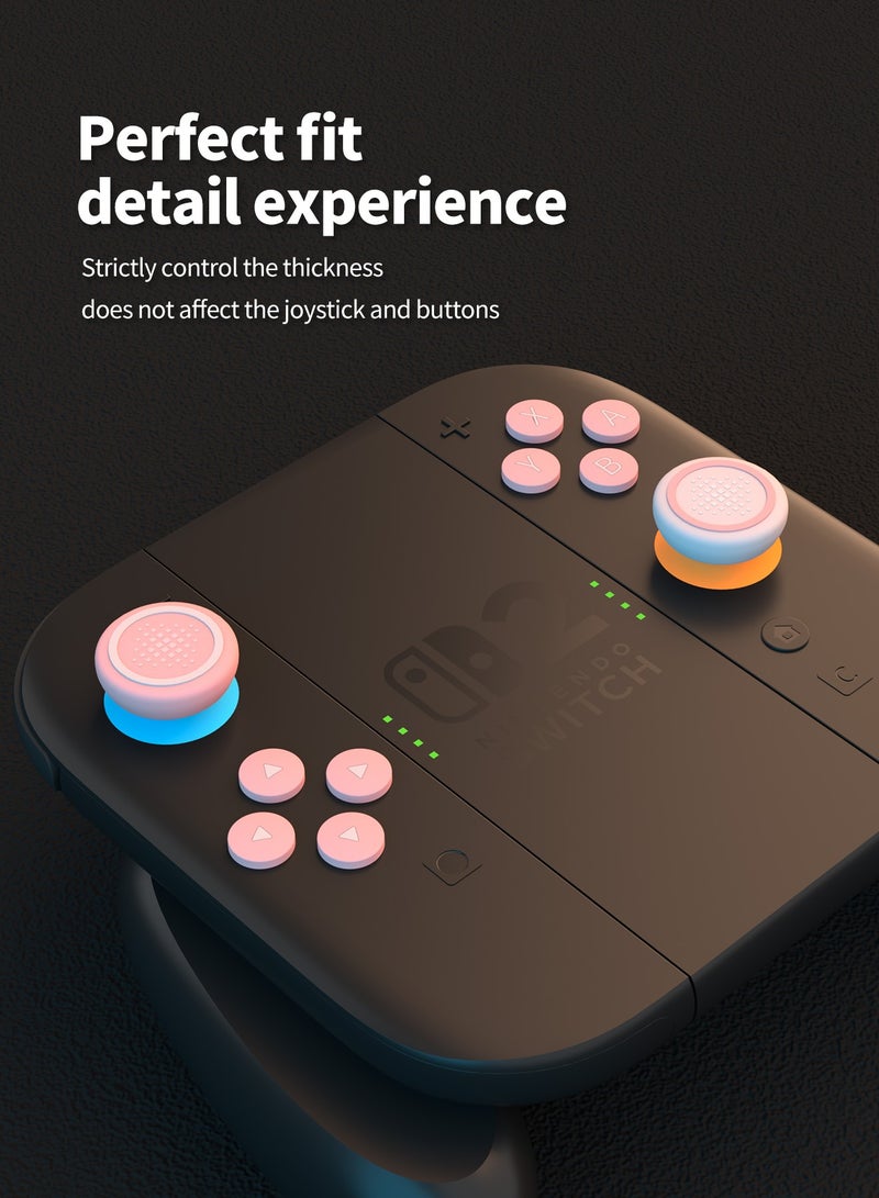 بيكسنست أغطية أزرار عصا التحكم لجهاز Nintendo Switch 2 من السيليكون، ملصقات أزرار ملونة من السيليكون (وردي) - Image 3