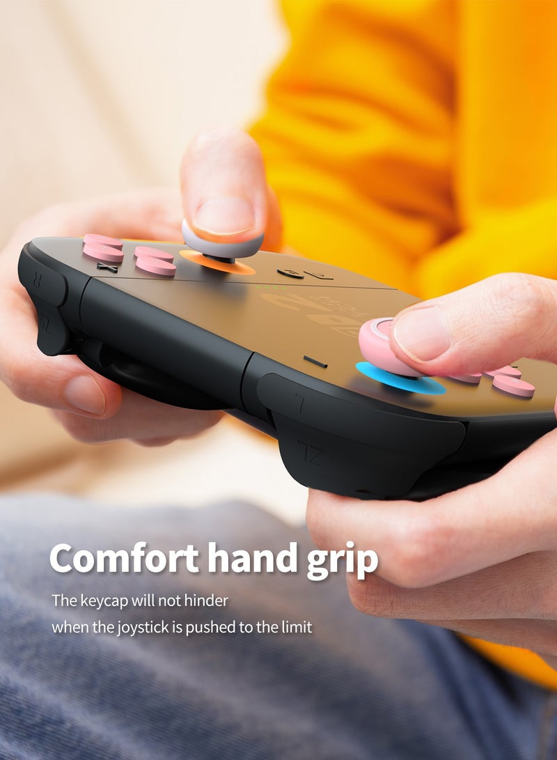 بيكسنست أغطية أزرار عصا التحكم لجهاز Nintendo Switch 2 من السيليكون، ملصقات أزرار ملونة من السيليكون (وردي) - Image 4