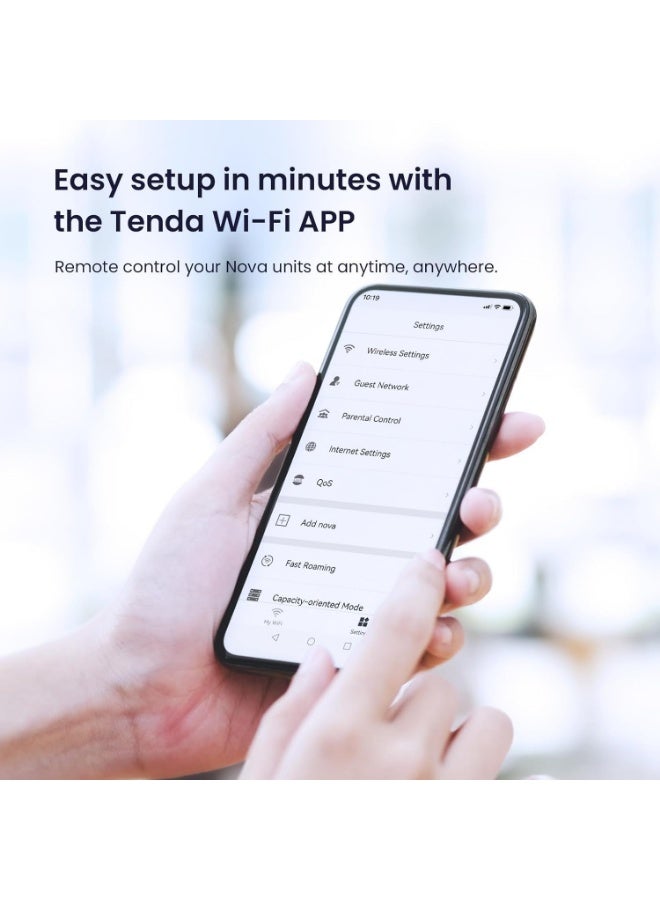 Tenda Nova MW6 WiFi Mesh (3 Pack),Dual Band AC 1200Mbps Whole Home WiFi Mesh System,2 Gigabit Ethernet Ports,Router Mode and Access Point,300㎡ Coverage (3600ft²),WiFi Repeater Replacement Tenda MW6 Mesh Router - Image 2