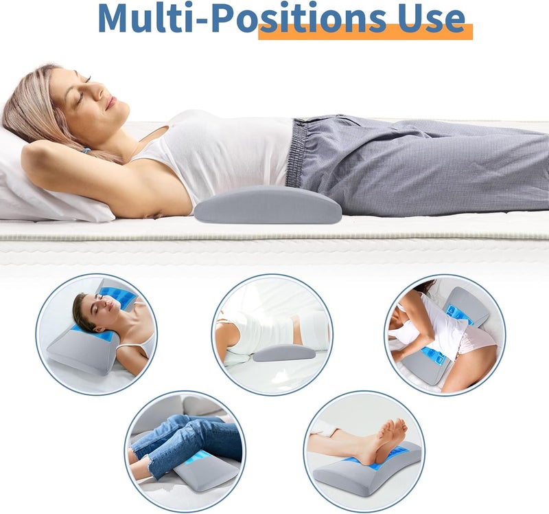 vamorry Cooling Lumbar Support Pillow for Bed Relief Lower Back Pain: Memory Foam Back Pillow for Sleeping - Gel Waist Wedge Pillow Side&Back and Stomach Sleepers - Lumbar Pillow for Office Chair/Couch/Car - Image 3