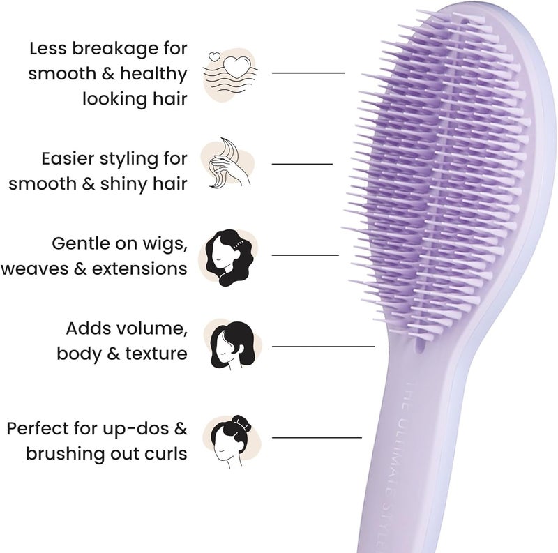 TANGLE TEEZER | The Ultimate Styler Hairbrush | Dry-Styling for Volume & Shine | Ideal for Blending Wigs, Weaves, Extensions & Clip-Ins | Soft-Tip Teeth for Smooth Finish & Texture | Lilac - Image 4