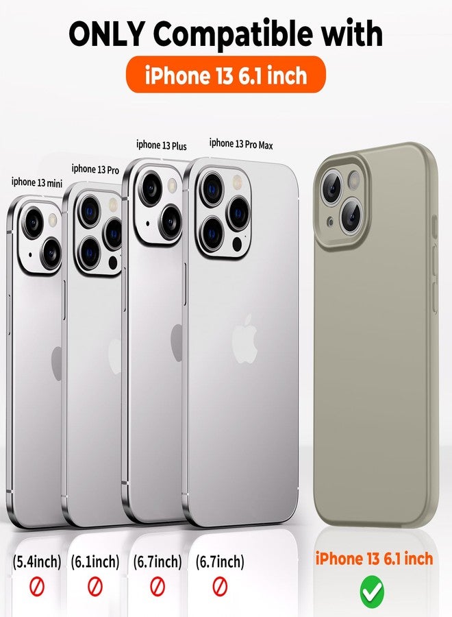 استلق جراب SUPFINE مصمم خصيصًا لهاتف iPhone 13، مصنوع من السيليكون السائل الفاخر مع بطانة ناعمة من الألياف الدقيقة المقاومة للخدش، يوفر حماية محسّنة للكاميرا، جراب هاتف نحيف مقاوم للصدمات للرجال والنساء والفتيات، لون طيني - Image 2