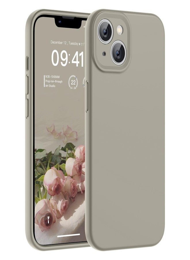 استلق جراب SUPFINE مصمم خصيصًا لهاتف iPhone 13، مصنوع من السيليكون السائل الفاخر مع بطانة ناعمة من الألياف الدقيقة المقاومة للخدش، يوفر حماية محسّنة للكاميرا، جراب هاتف نحيف مقاوم للصدمات للرجال والنساء والفتيات، لون طيني - Image 1