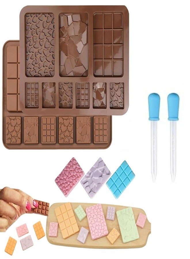 Skytail 9 Different Cells Break Apart Silicone Geometric Design Chocolate Mould Waffle Heart Rectangle Bar Shape Candy Mold for Cake Decoration Brownie Protein Energy Choco Bar Ice Cube Tray - Image 1