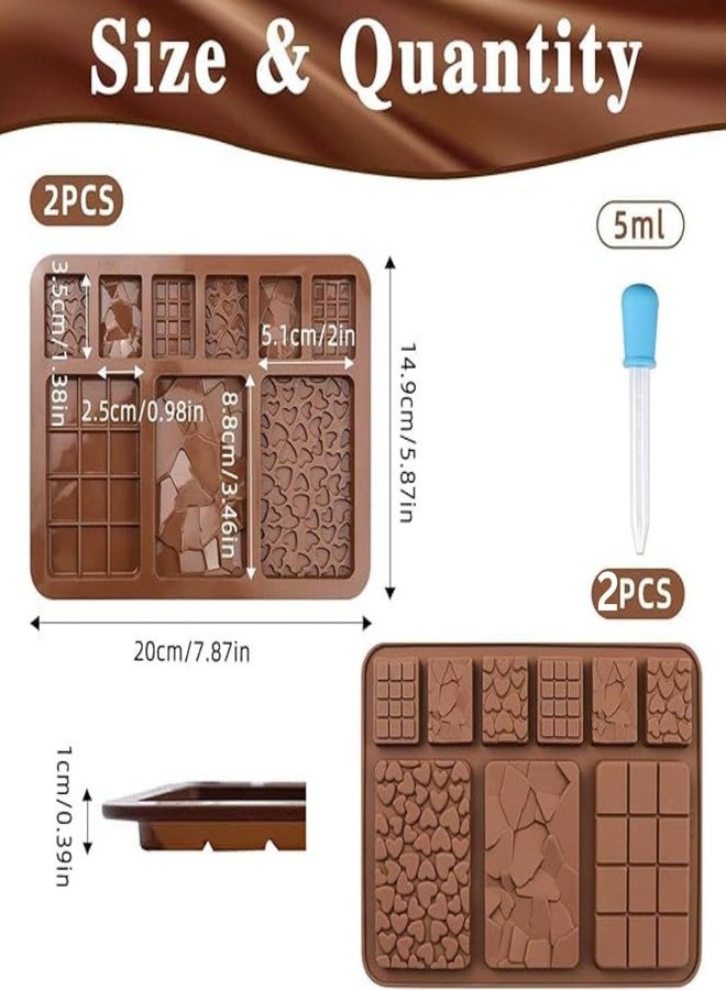 Skytail 9 Different Cells Break Apart Silicone Geometric Design Chocolate Mould Waffle Heart Rectangle Bar Shape Candy Mold for Cake Decoration Brownie Protein Energy Choco Bar Ice Cube Tray - Image 2