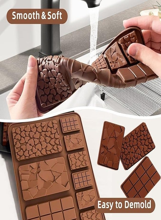 Skytail 9 Different Cells Break Apart Silicone Geometric Design Chocolate Mould Waffle Heart Rectangle Bar Shape Candy Mold for Cake Decoration Brownie Protein Energy Choco Bar Ice Cube Tray - Image 4