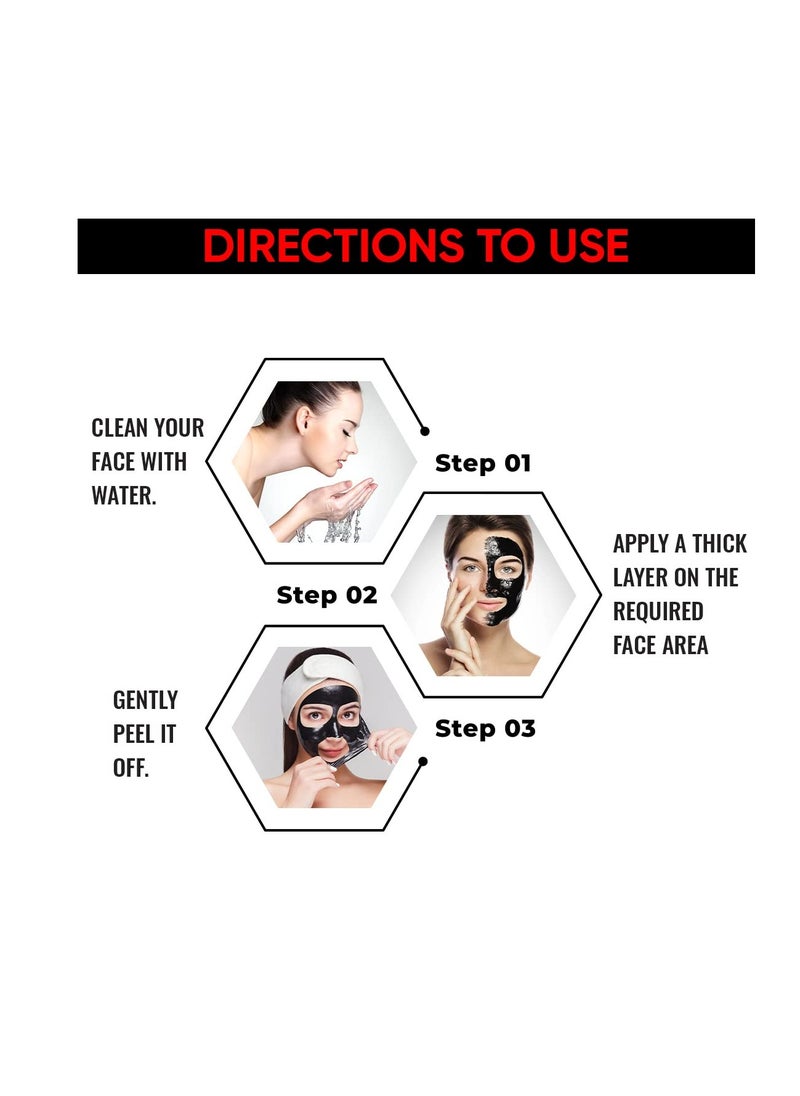 UrbanBotanics Activated Charcoal Peel Of Mask For Men & Women with Vitamin E for Deep Pore Cleansing Removing Blackheads and Whiteheads & Fresh  - Image 5