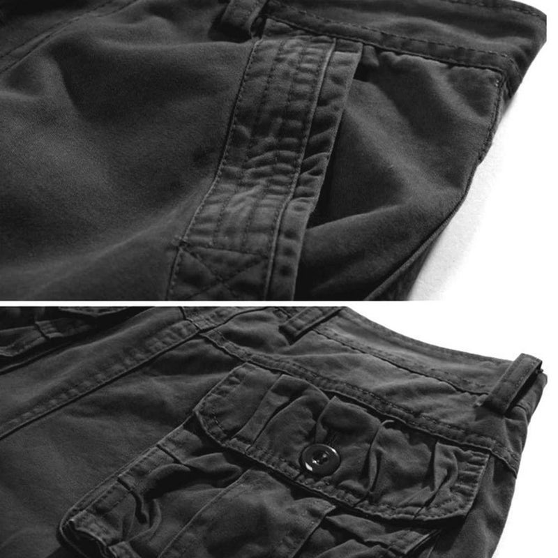 AKARMY Men's Lightweight Multi Pocket Cotton Casual Cargo Shorts,Outdoor Twill Camo Shorts with Zipper Pockets(No Belt) 038 Gray - Image 2