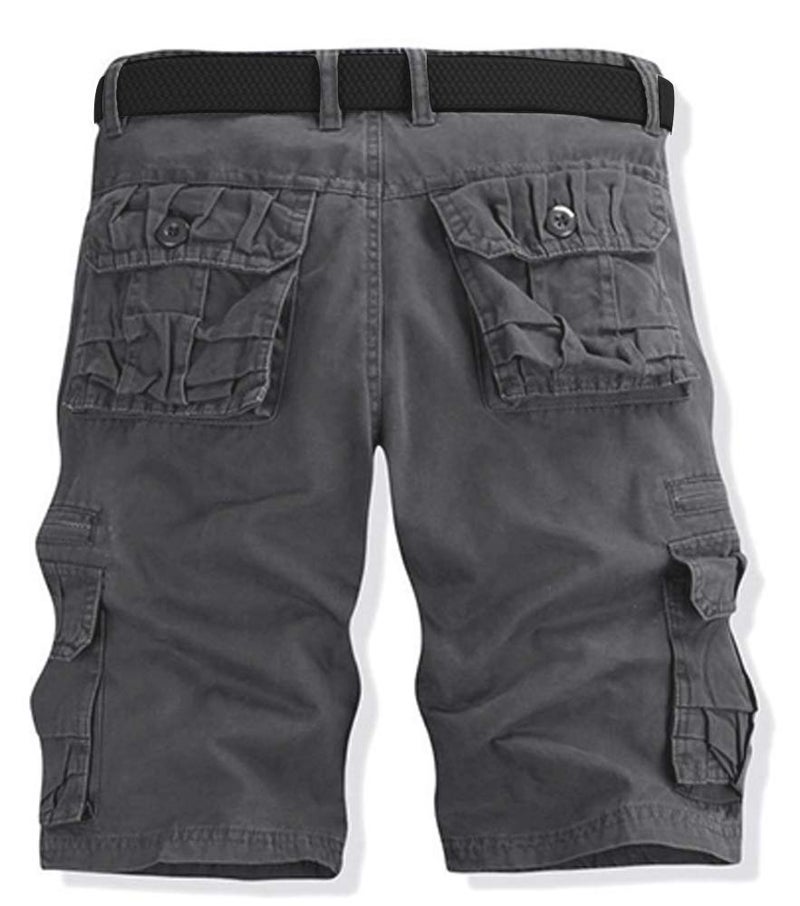 AKARMY Men's Lightweight Multi Pocket Cotton Casual Cargo Shorts,Outdoor Twill Camo Shorts with Zipper Pockets(No Belt) 038 Gray - Image 3