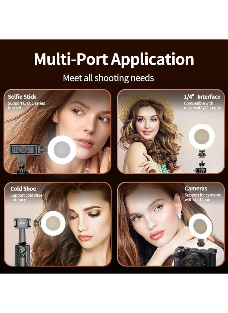 SYOSI - Clip on Ring Light, LED Rechargeable Selfie Fill Light, Portable Selfie Ring Light with 3 Adjustable Light Modes, for Phone, iPad, Camera, Laptop, 360° Rotation Phone Light for Selfie, Make - Image 1