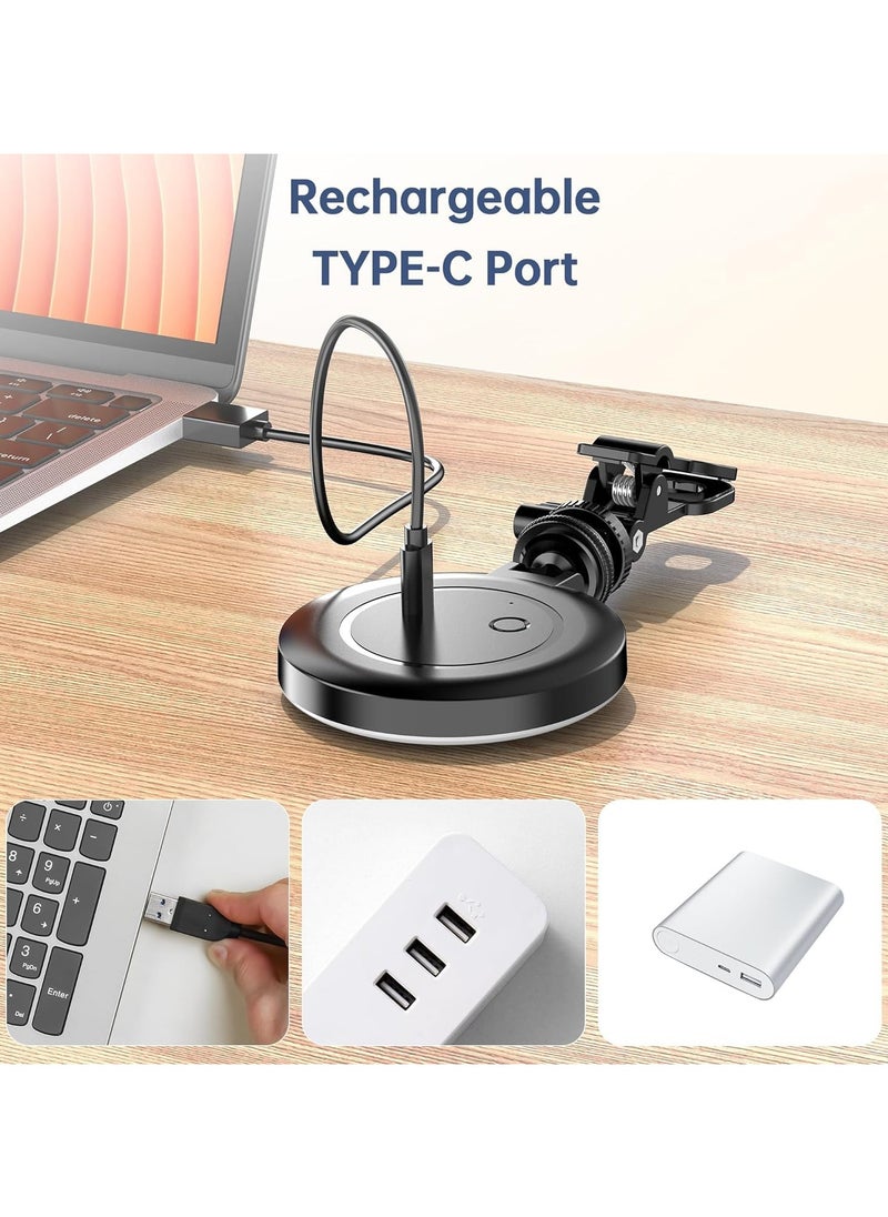 SYOSI - Clip on Ring Light, LED Rechargeable Selfie Fill Light, Portable Selfie Ring Light with 3 Adjustable Light Modes, for Phone, iPad, Camera, Laptop, 360° Rotation Phone Light for Selfie, Make - Image 1