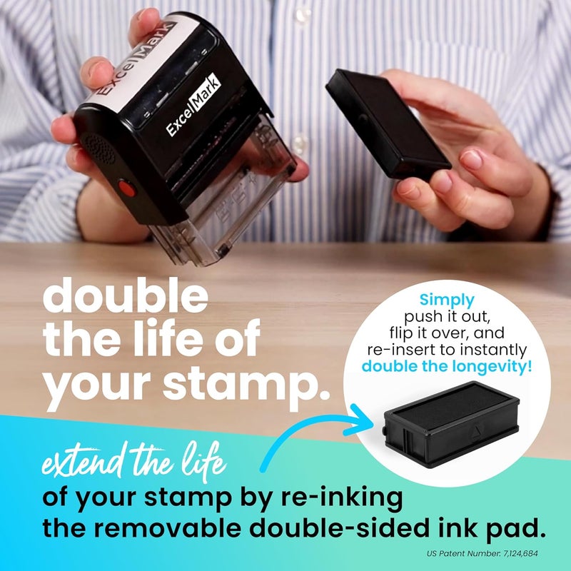 ExcelMark Paid Self Inking Rubber Stamp with Red Ink - Image 4