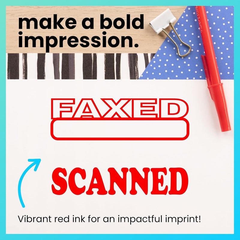 ExcelMark Paid Self Inking Rubber Stamp with Red Ink - Image 5