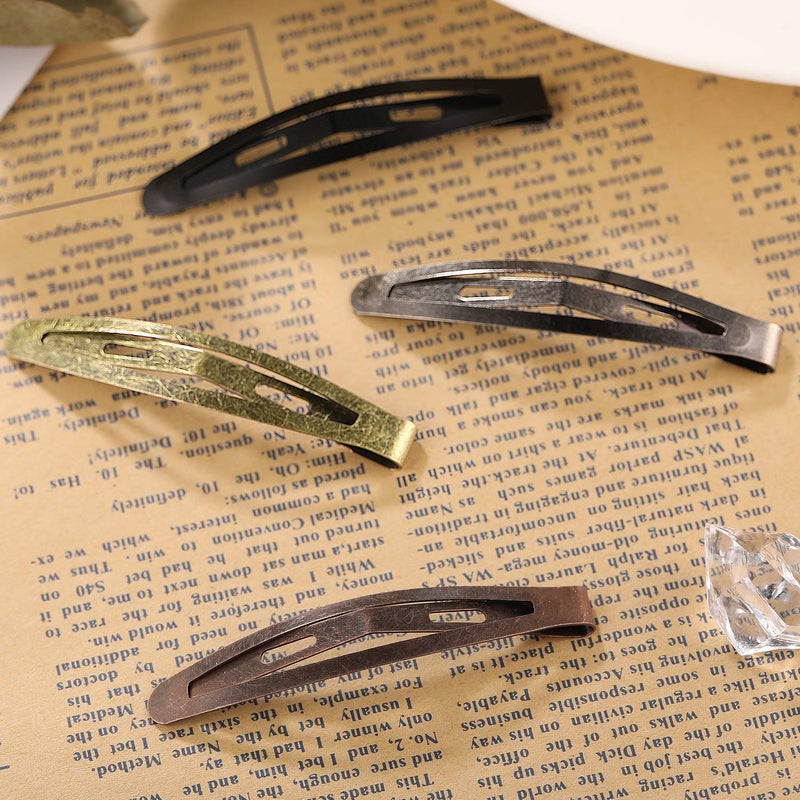 Funtopia Oval Metal Contour Hair Clips, 40 Pcs 2.4" Snap Barrettes, Long Hair Clips for Women, Girls & Men (Classic Color) - Image 5