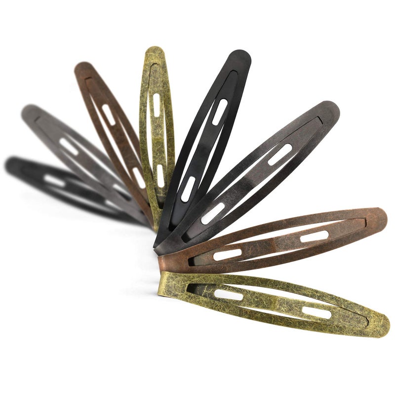 Funtopia Oval Metal Contour Hair Clips, 40 Pcs 2.4" Snap Barrettes, Long Hair Clips for Women, Girls & Men (Classic Color) - Image 2