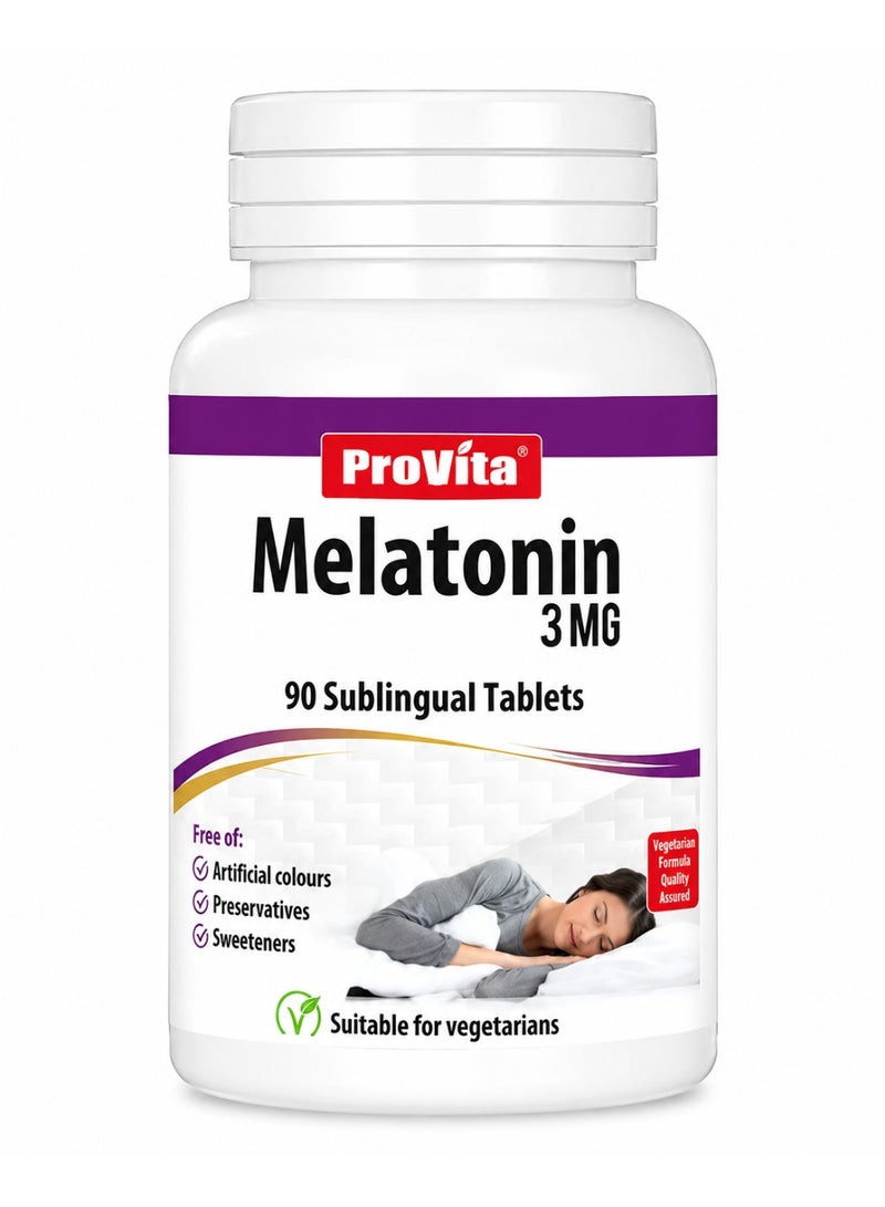 Provita Melatonin 3mg 90 Sublingual Tablets | Sleep Support Supplement | Suitable for Vegetarians