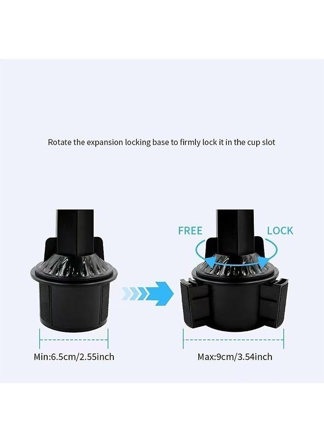 YelaJoy Cup Holder Phone Mount with Food Tray for Car,360° Rotating Adjustable Cup Holder,2 Car Cup Holder ,2 Expander Tray,1 Phone Mount,Suitable for Most Car Height and Angle Adjustment Compatible with Most Smart Phones - Image 4