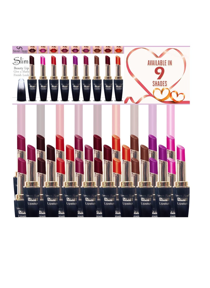 Seven Seas Seven Seas Cosmetics Makeup 4g Matte Lipstick Non Transfer  proff Combo Set of 2 Color red d pink  - Image 2