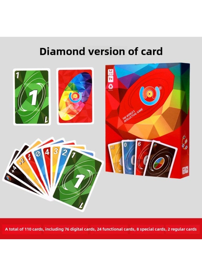 Genuine Uno Card Card Deno Uno Card Table Game Adult Party Casual Game-Color:Diamond Version Of Card  - Image 1