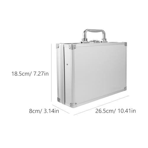 minkissy Aluminum Briefcase Tool Storage Box Lightweight Portable Multi-functional Aluminum Alloy Toolbox with Lock for Travel Work and Cosmetic Organization - Image 2
