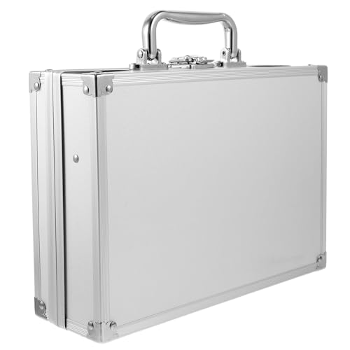 minkissy Aluminum Briefcase Tool Storage Box Lightweight Portable Multi-functional Aluminum Alloy Toolbox with Lock for Travel Work and Cosmetic Organization - Image 1