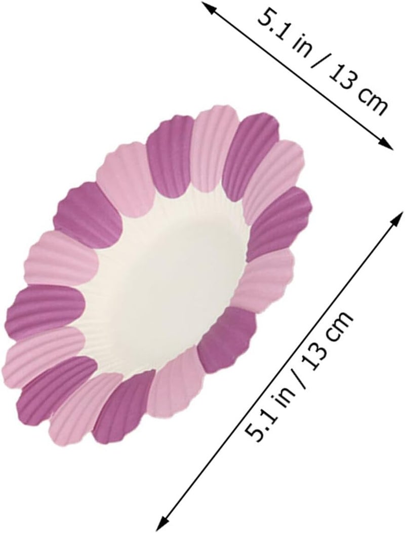 Floral Paper Party Plates 50pcs Disposable Food Serving Plates Birthday Dessert Tableware for Holiday and School Season Celebrations Random Color - Image 2