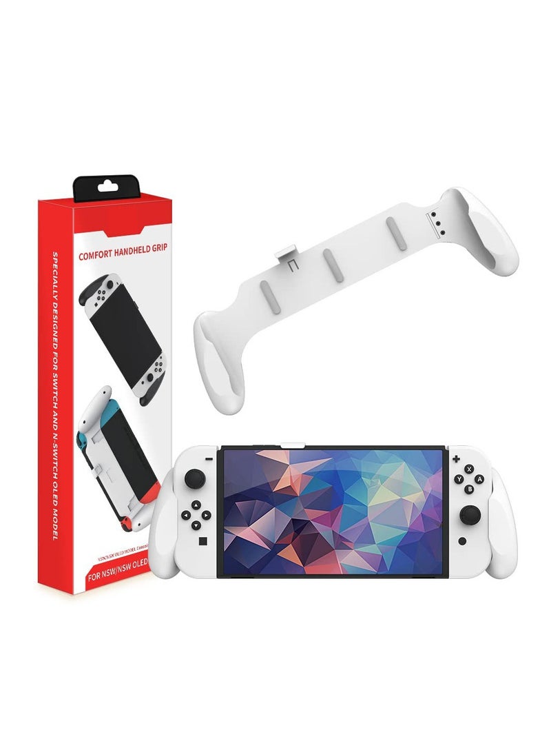 Zikra Switch OLED/Switch Dockable Hand Grip, Comfort Handheld Fit for Switch OLED/Switch with Specially Ergonomic Design Compatible with Nintendo Switch Grip, Supports to Connect to The TV(White) - Image 1