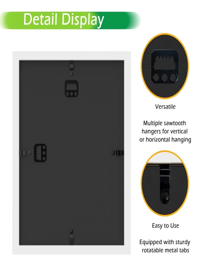 FrameWorks إطار خشبي أبيض من FrameWorks مقاس 8.5 بوصة × 11 بوصة - علبة عرض بظهر من اللباد الناعم، صندوق ذكريات بزجاج مقوى، صندوق عرض بدبابيس تثبيت كروية بيضاء أنيقة، صندوق زهور خشبي - Image 4