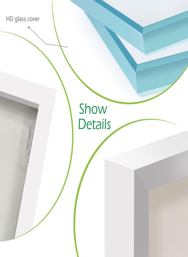 FrameWorks إطار خشبي أبيض من FrameWorks مقاس 8.5 بوصة × 11 بوصة - علبة عرض بظهر من اللباد الناعم، صندوق ذكريات بزجاج مقوى، صندوق عرض بدبابيس تثبيت كروية بيضاء أنيقة، صندوق زهور خشبي - Image 3