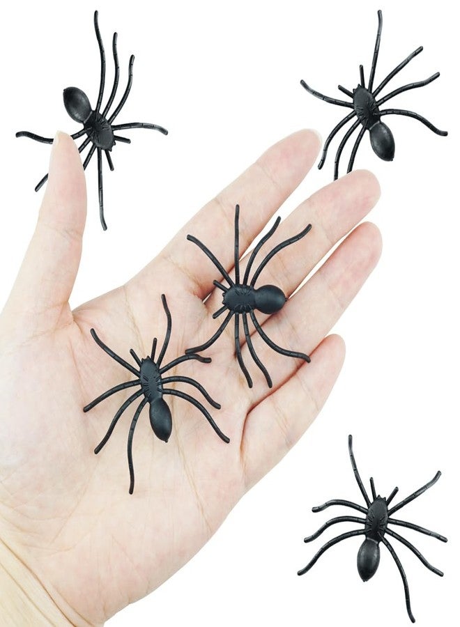 SaktopDeco 24 PCS Black Plastic Spiders Small Scary Realistic Spiders Fake Spider for Bug Party Decorations Insects Prank Joke Props - Image 5
