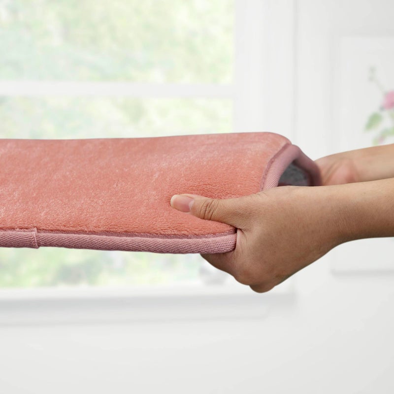 Genteele Memory Foam Bath Mat Non Slip Absorbent Super Cozy Velvet Bathroom Rug Carpet (22 inches X 36 inches, Peach) - Image 2