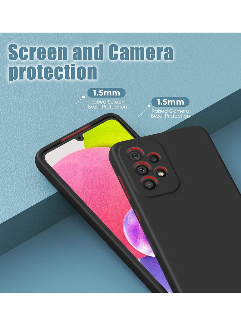 BORTONY Galaxy A33 5G Case with Screen Protector & Liquid Silicone Ultra Military Bumper Full-Body Durable Protection Cell Phone Cover for Samsung A33 5G 6.4 inch (Black) - Image 2