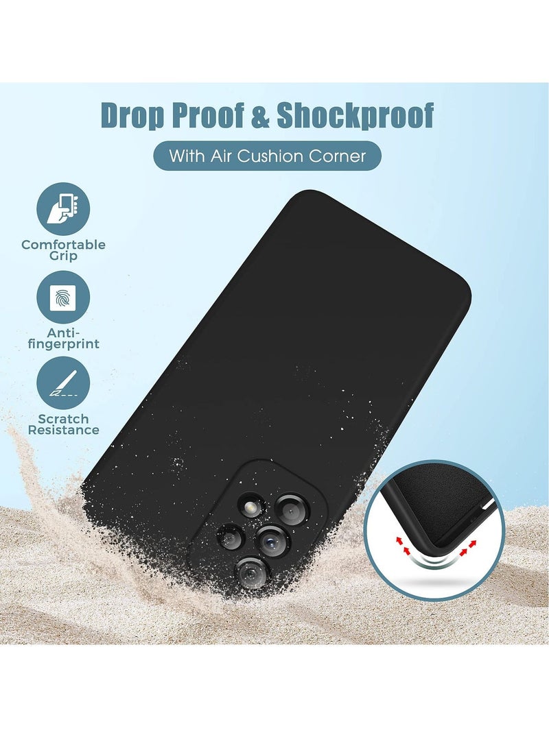 BORTONY Galaxy A33 5G Case with Screen Protector & Liquid Silicone Ultra Military Bumper Full-Body Durable Protection Cell Phone Cover for Samsung A33 5G 6.4 inch (Black) - Image 5