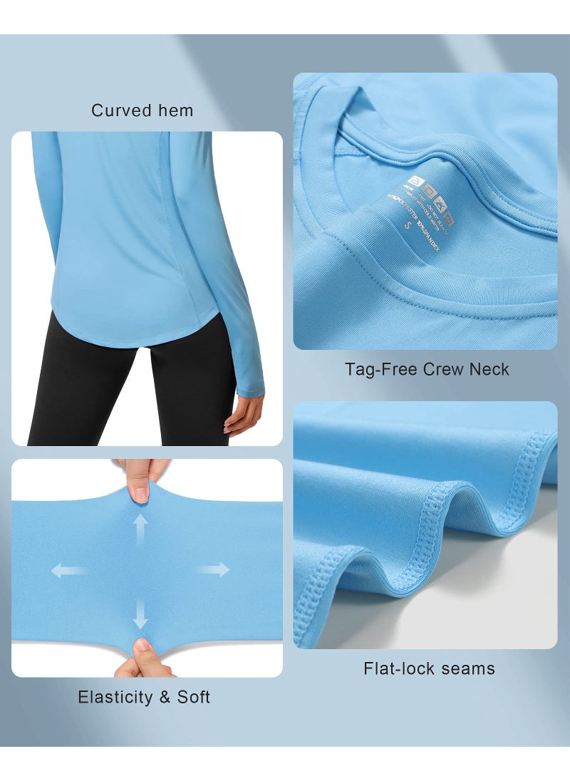 Roadbox Roadbox Womens Long Sleeve UV Sun Protection Shirts UPF 50+ for Workout Swim  - Image 4