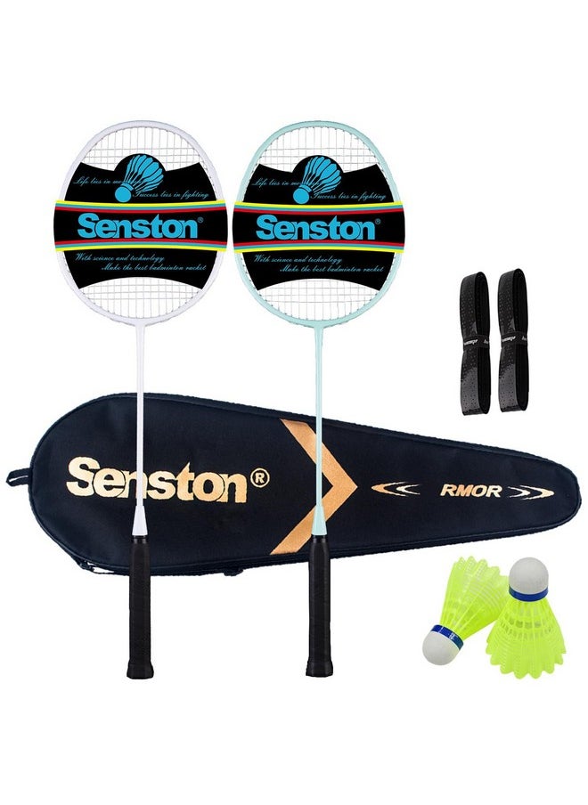 Senston - Badminton Rackets Set Of 2 Badminton Set For Outdoor Backyards Gym, Lightweight Badminton Rackets 2 Pack - Image 1