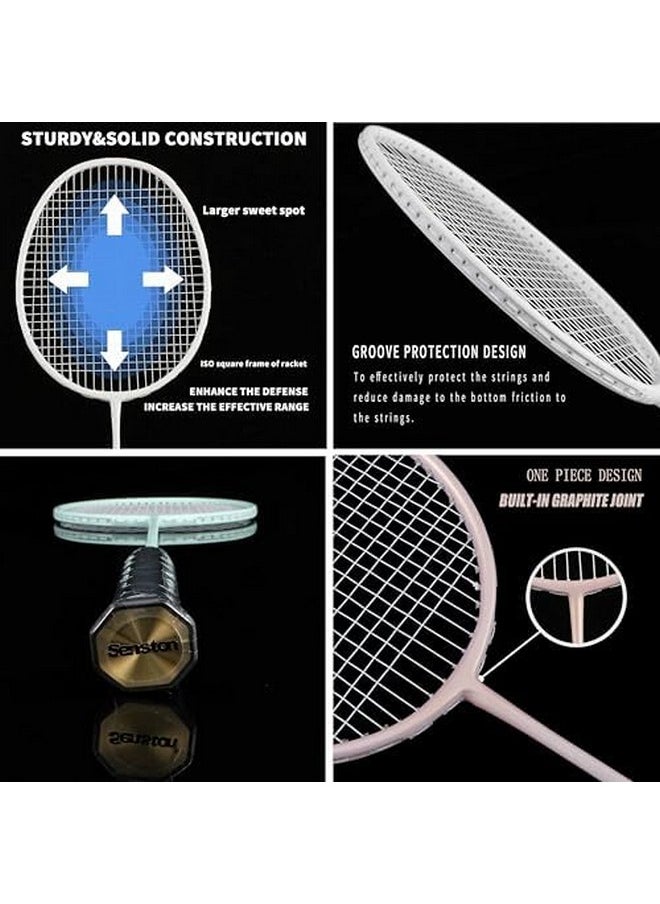 Senston - Badminton Rackets Set Of 2 Badminton Set For Outdoor Backyards Gym, Lightweight Badminton Rackets 2 Pack - Image 1