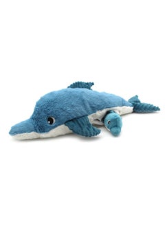 Les Deglingos Tofou Dolphin Mom & Baby Plush Toy - Blue, Soft Corduroy, Eco-Friendly, Ideal for Babies & Toddlers  - Image 1
