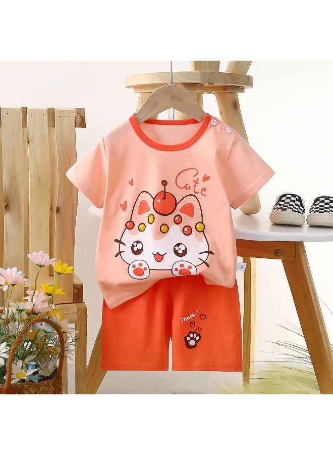 Fashionable Baby Clothes - Children's Pure Cotton Short Sleeve Set - Essential Kids' Wear
