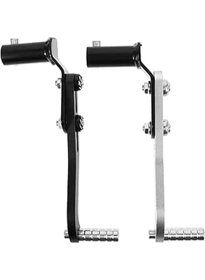 Aluminum Alloy Motorcycle Gear Shifter Lever Replacement 2pcs Set Black Silver - Image 1