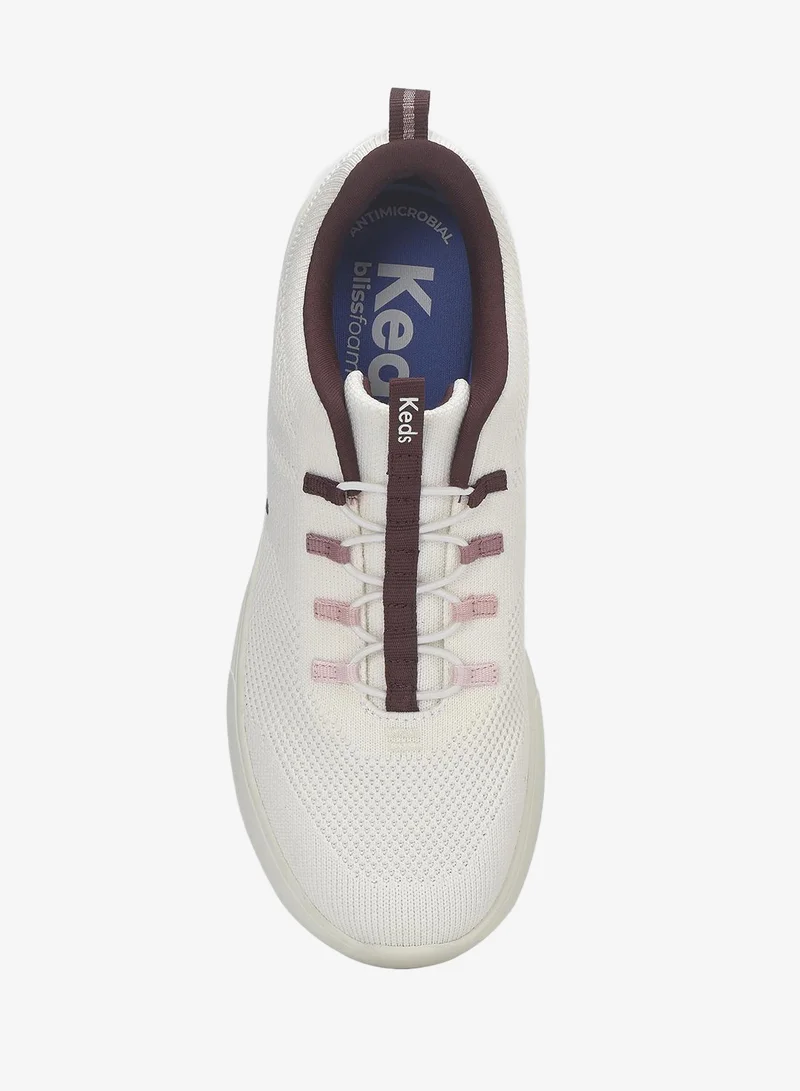 Keds Snow White/Fiery Coral Keds Women's BlissWalk Slip On Athletic Sneaker White for Women | Best Price UAE