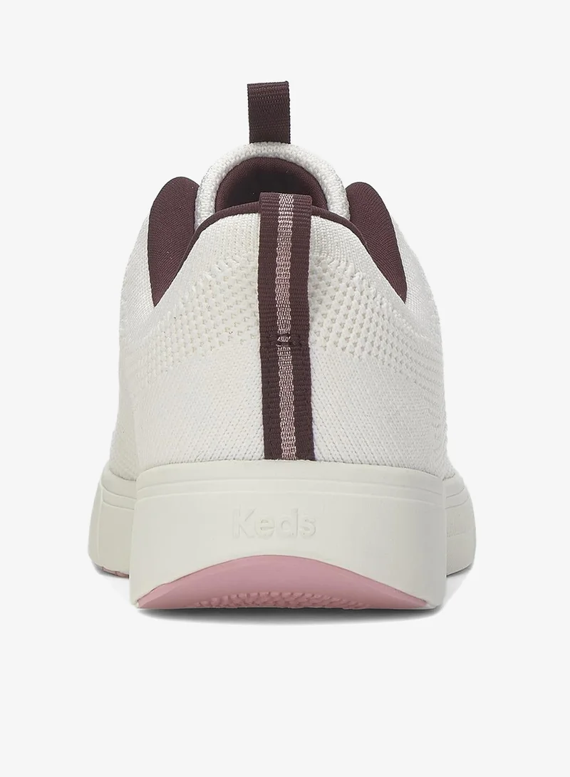 Keds Snow White/Fiery Coral Keds Women's BlissWalk Slip On Athletic Sneaker White for Women | Best Price UAE