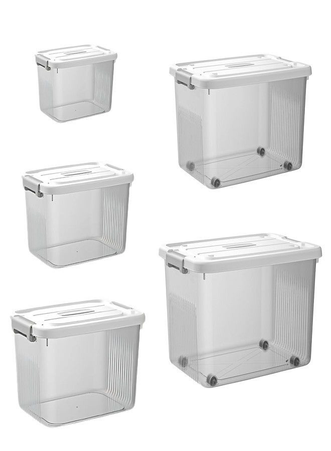 KREPS® Plastic Storage With Latching Lids Stackable Storage Containers For Organizing, Large Storage Box For Bedroom, Classroom, Kitchen, Garage, Office. (TRANSPARENT, COMBO) - Image 1