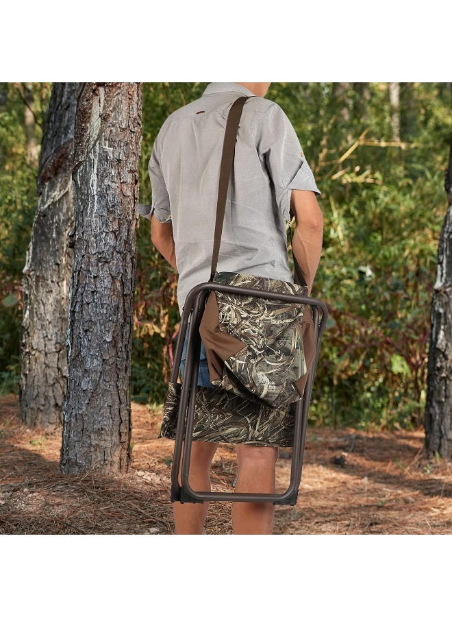 Timber Ridge TIMBER RIDGE PORTAL Multifunctional Foldable Outdoor Chair Portable Fishing Stool with Storage Pocket, Camouflage  - Image 5