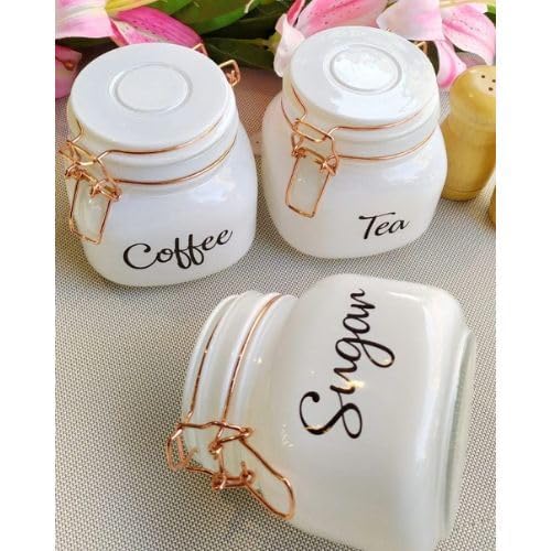 Mevanta Glass White Tea Sugar Coffee Containers 750 ML Set -3, Canisters for Kitchen Storage Container with Lid for Tea Coffee & Sugar, Dry Fruit Jars, Storage Box Decorative Kitchen (White) - Image 4