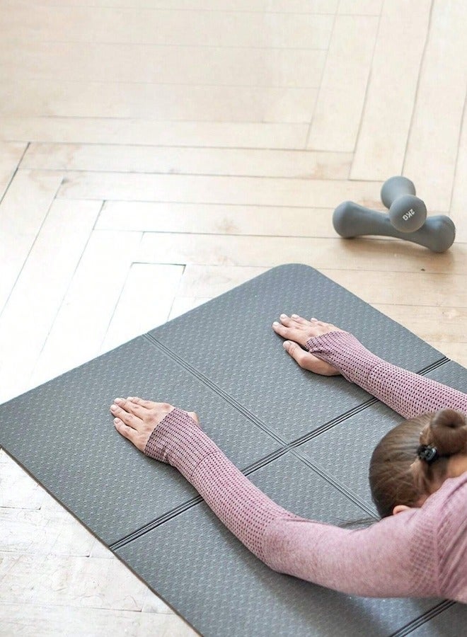 ShebSheb Foldable Yoga Mat Sport Mat Lightweight And 6mm Thick TPE Yoga Mat Non Slip For Yoga Pilates Fitness Workouts Travel - Image 4