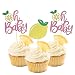 Moitkptt 24Pcs Lemon Oh Baby Cupcake Toppers for Baby Shower Birthday Party Decorations Lemon Baby Birthday Party Supplies Pink - Image 2