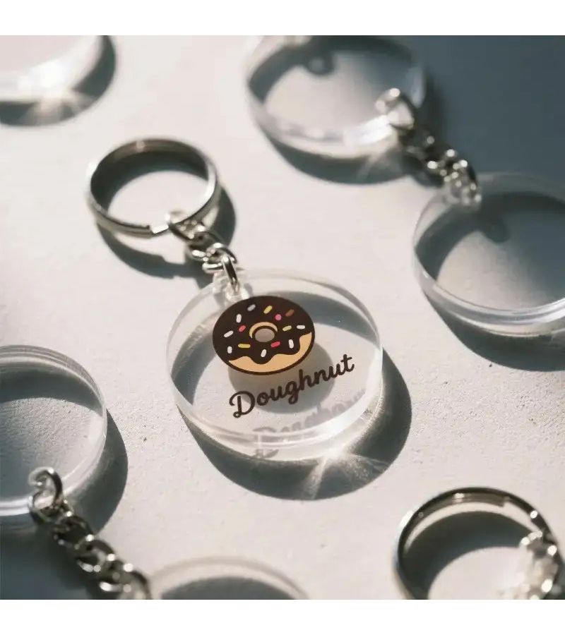 50 Text Keychains Transparent Acrylic Durable Anniversary Corporate Gifts - Image 2