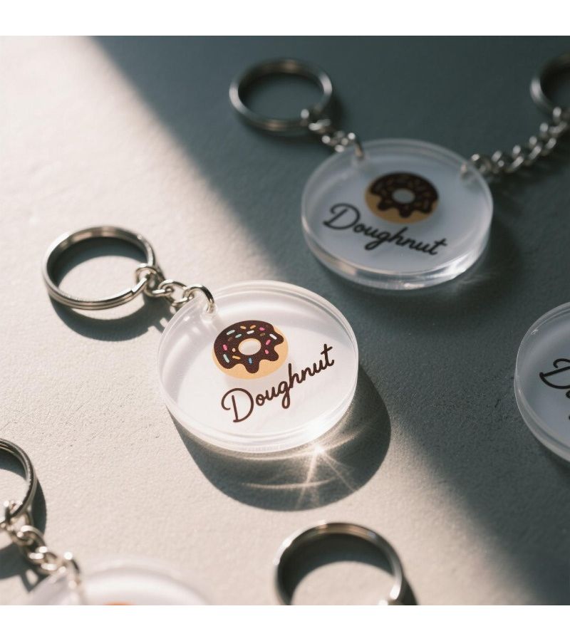 50 Text Keychains Transparent Acrylic Durable Anniversary Corporate Gifts - Image 4