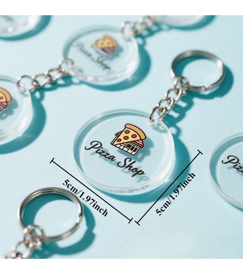 50 Text Keychains Transparent Acrylic Durable Anniversary Corporate Gifts - Image 3