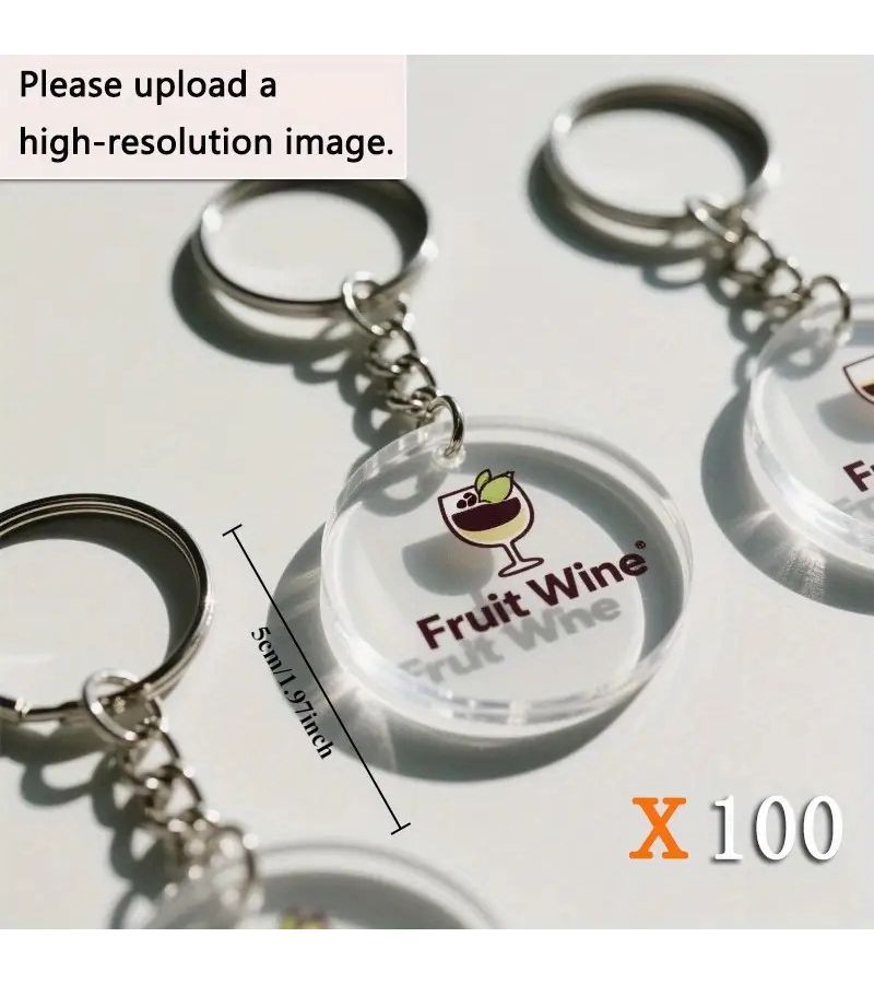 50 Text Keychains Transparent Acrylic Durable Anniversary Corporate Gifts - Image 5